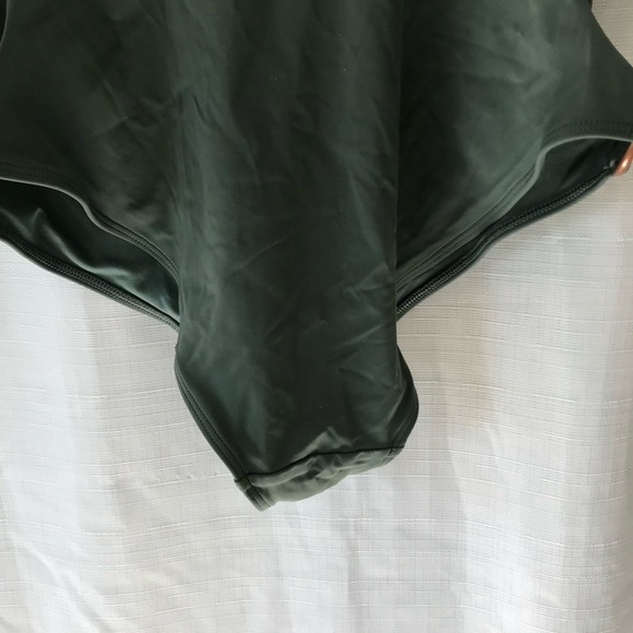 AERIE Cheeky Side Ring One Piece Swimsuit GREEN open back adjustable padded XL - Picture 10 of 10